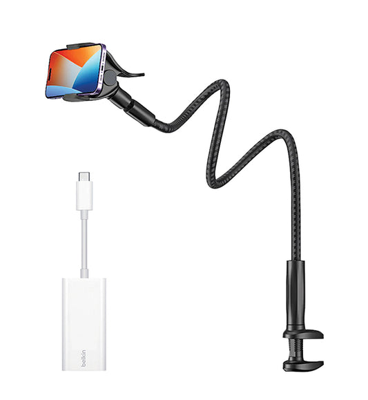 Smartphone Clamp with USB-C to HDMI Adapter